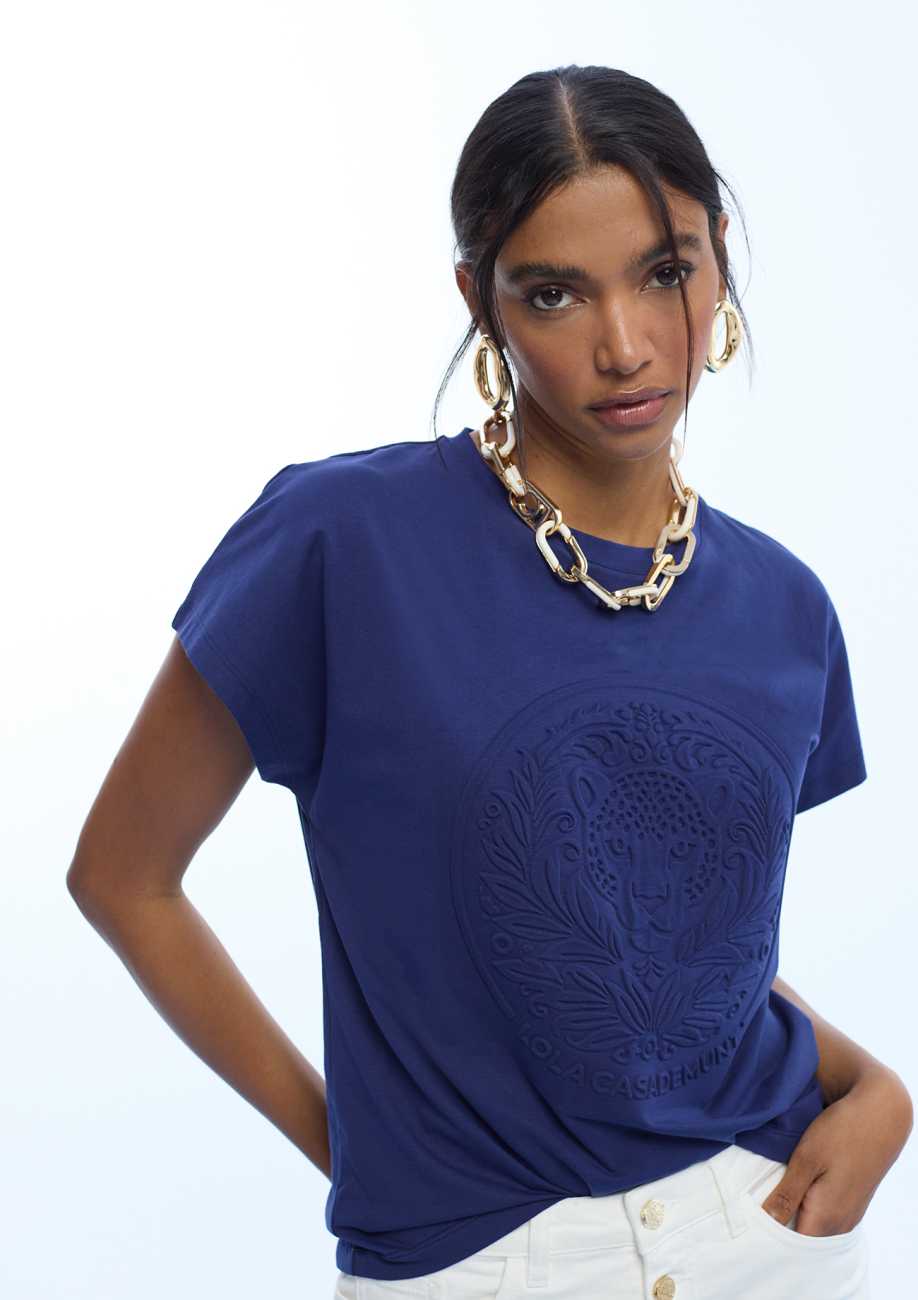 T-shirt with Logo Embossing