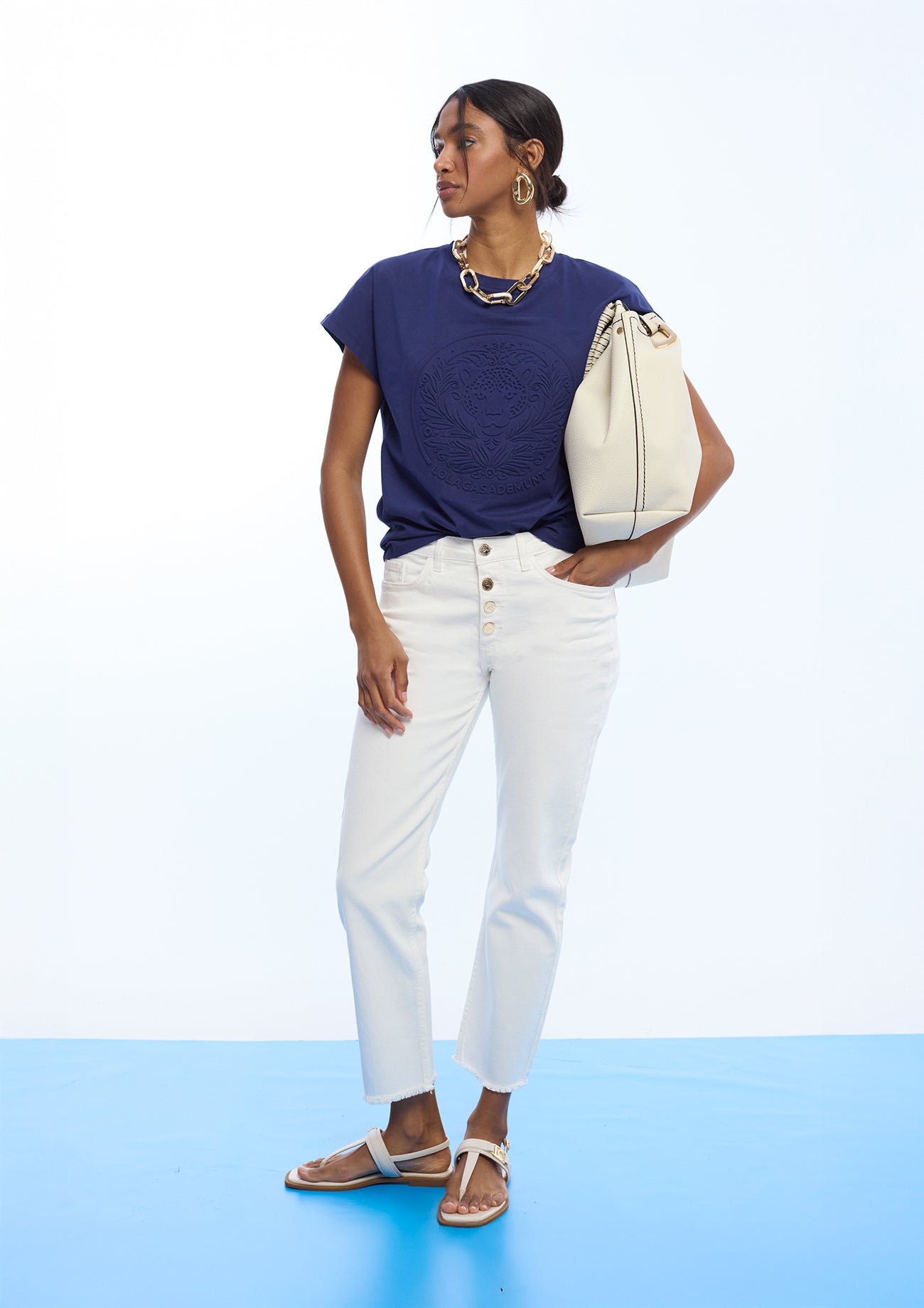 T-shirt with Logo Embossing