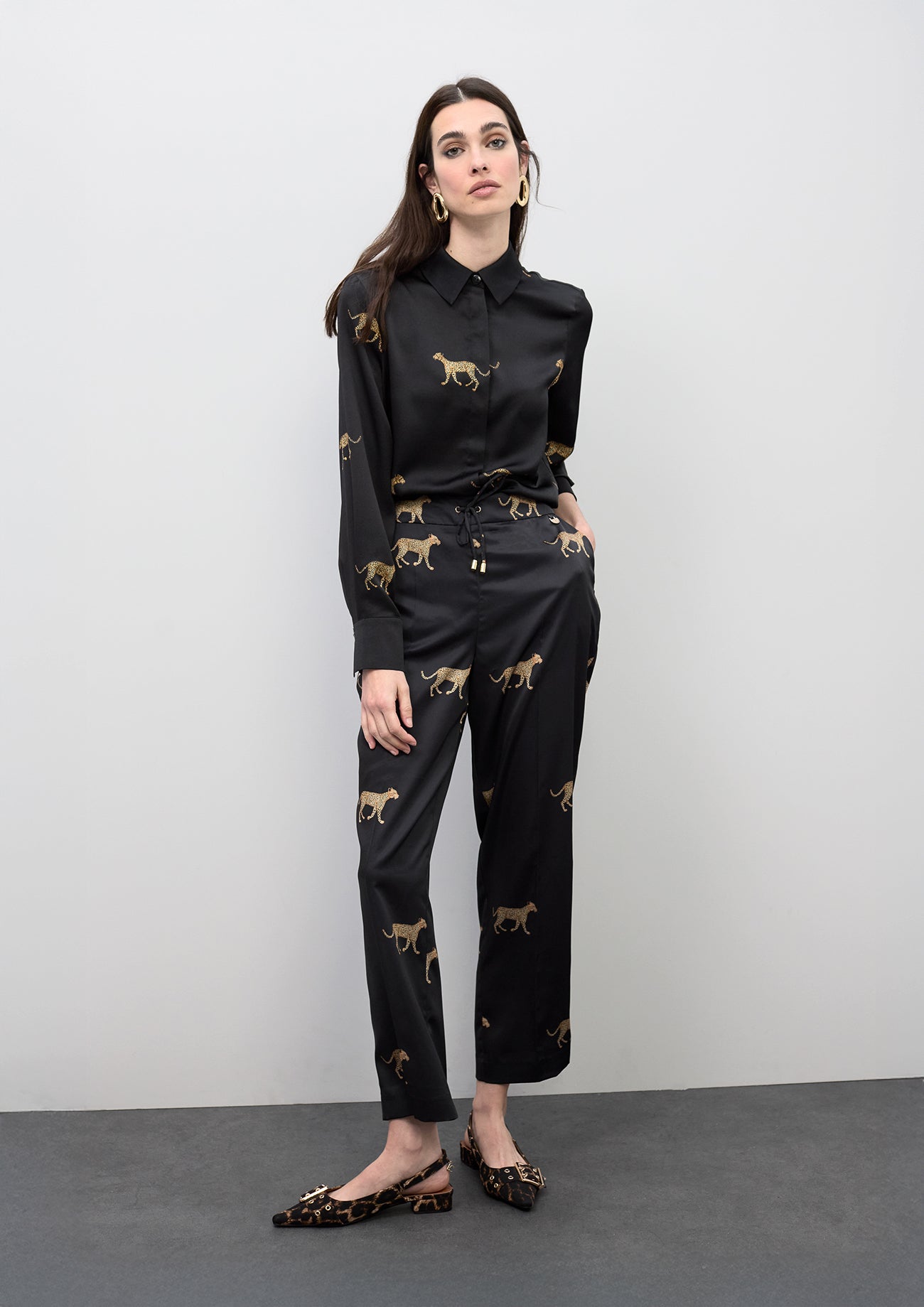 Satin Leopard Print Shirt