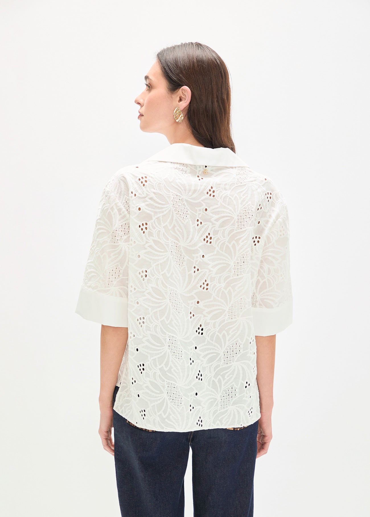 Short Sleeve Polo Neck Cotton Shirt