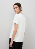 V-neck Animal Print T-shirt with Beads