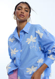 Cotton Floral Embroidered Shirt