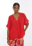 Short Sleeve V-Neck Blouse