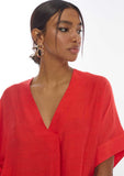 Short Sleeve V-Neck Blouse