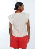 Short Sleeve Ruffle Blouse