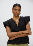 Short Sleeve Ruffle Blouse