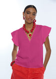 Short Sleeve Ruffle Blouse