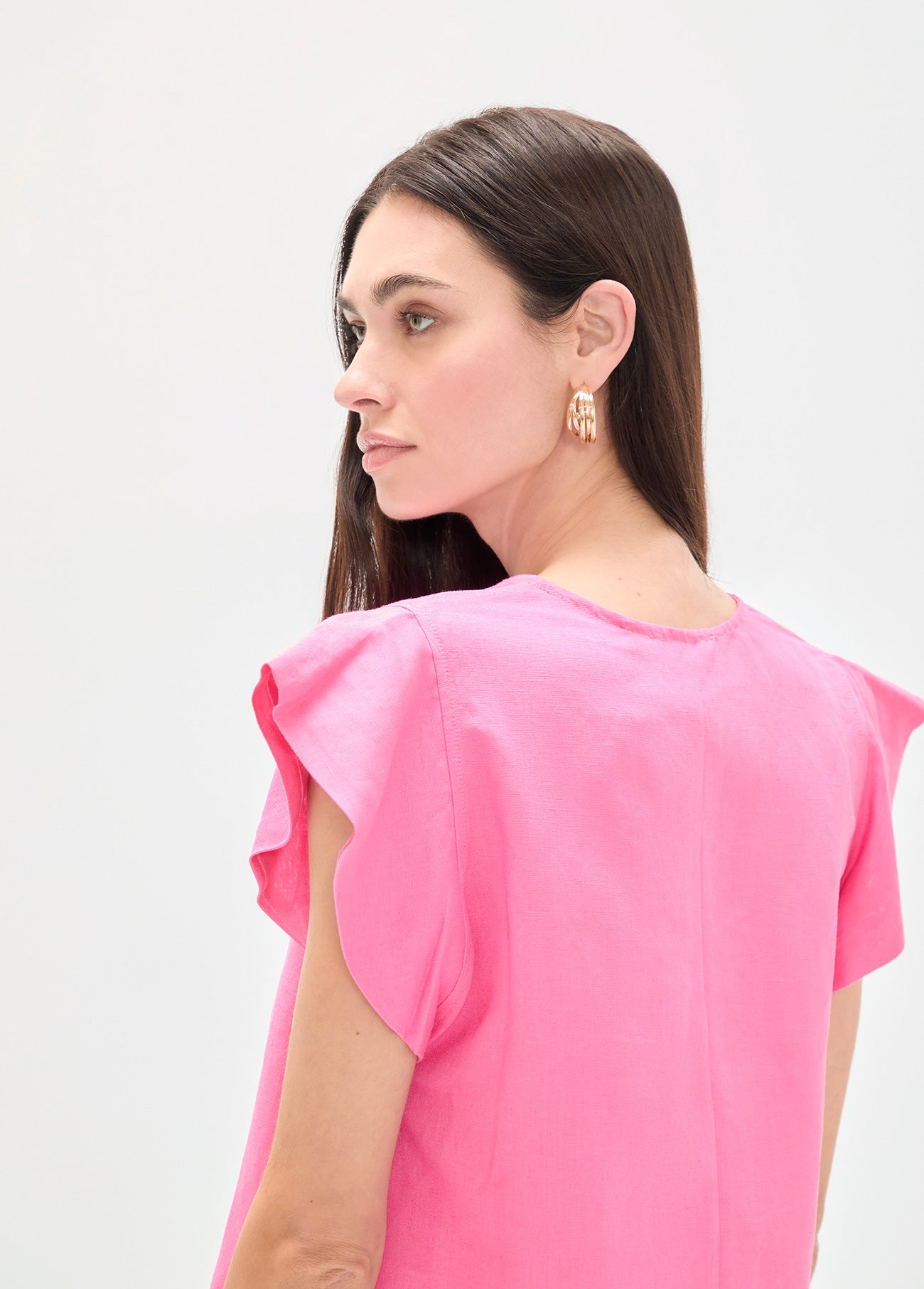Short Sleeve Ruffle Blouse