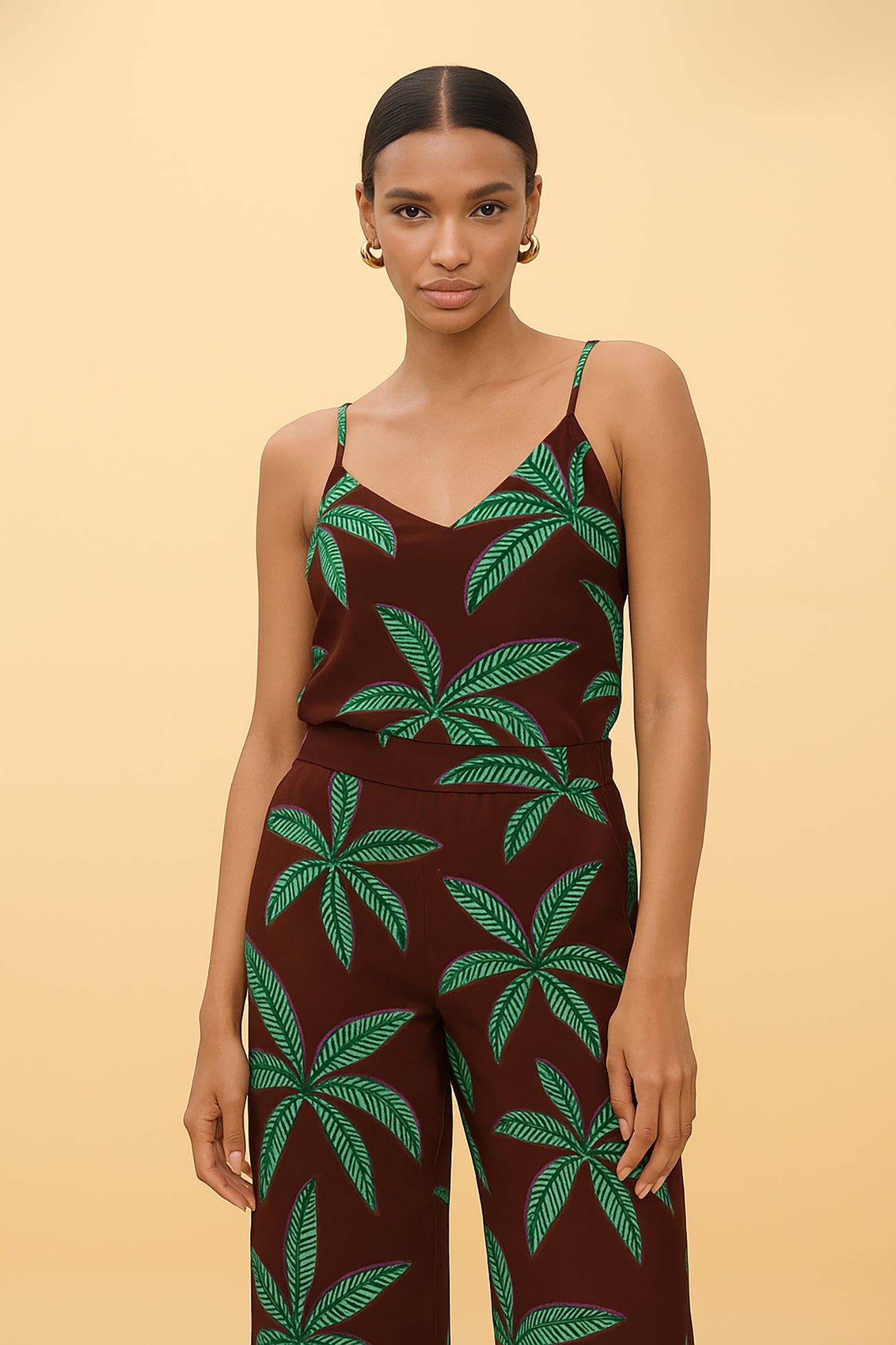 Brown Background Palm Tree Top