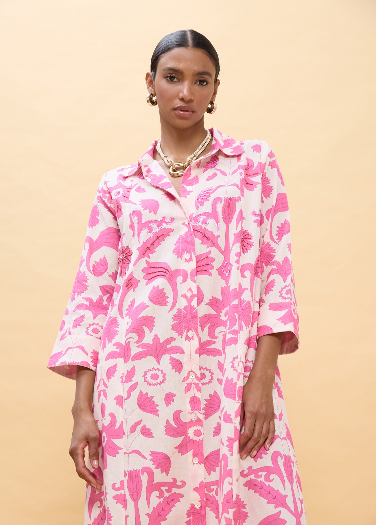 Long Sleeve Floral Print Dress