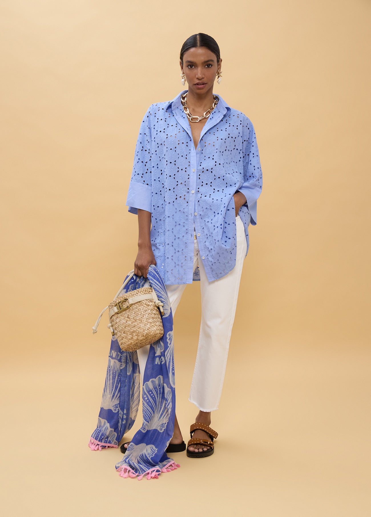Oversized Short Swiss Embroidered Dress