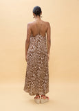 Long Dress Strappy Stain Print