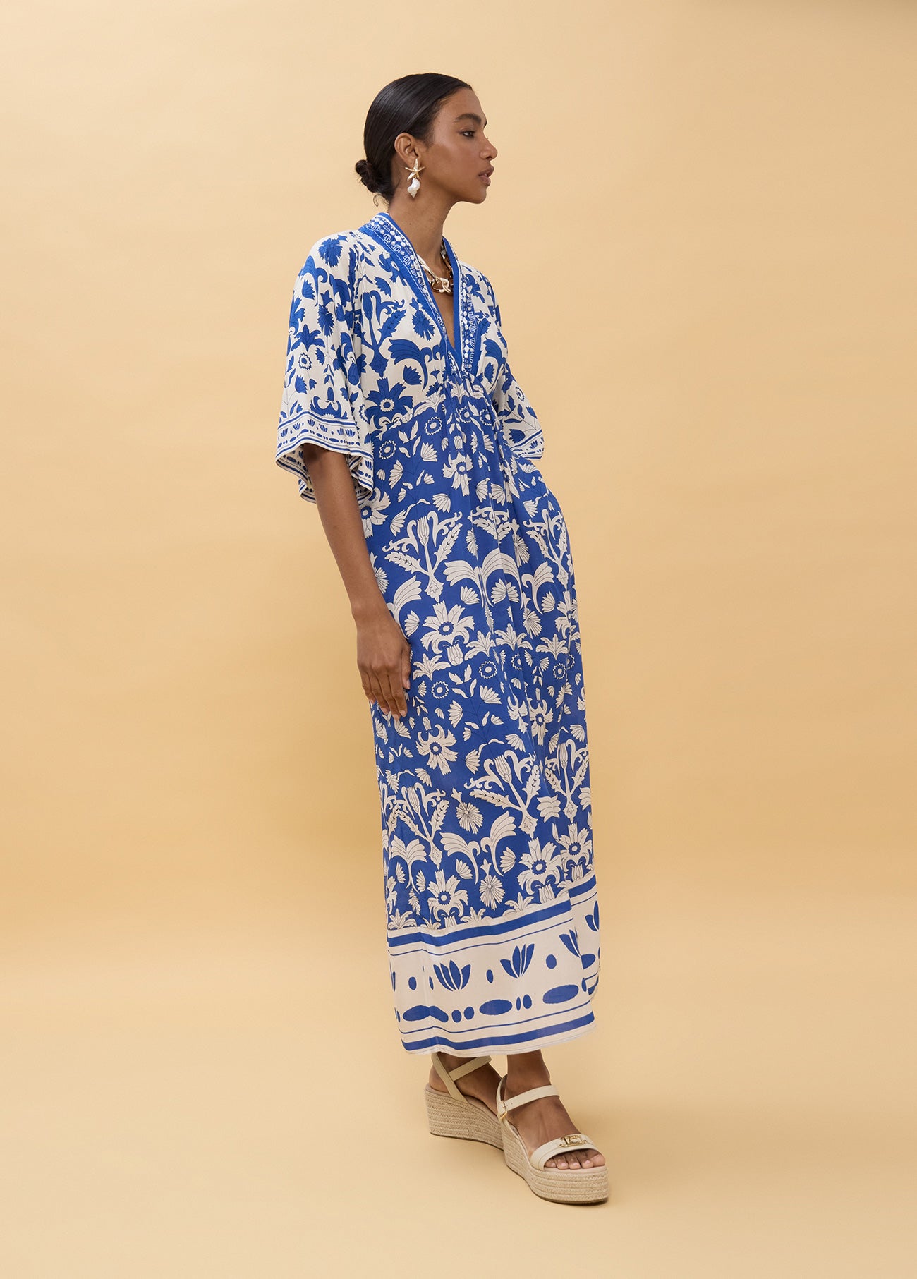 Long Sleeve Geometric Print Dress
