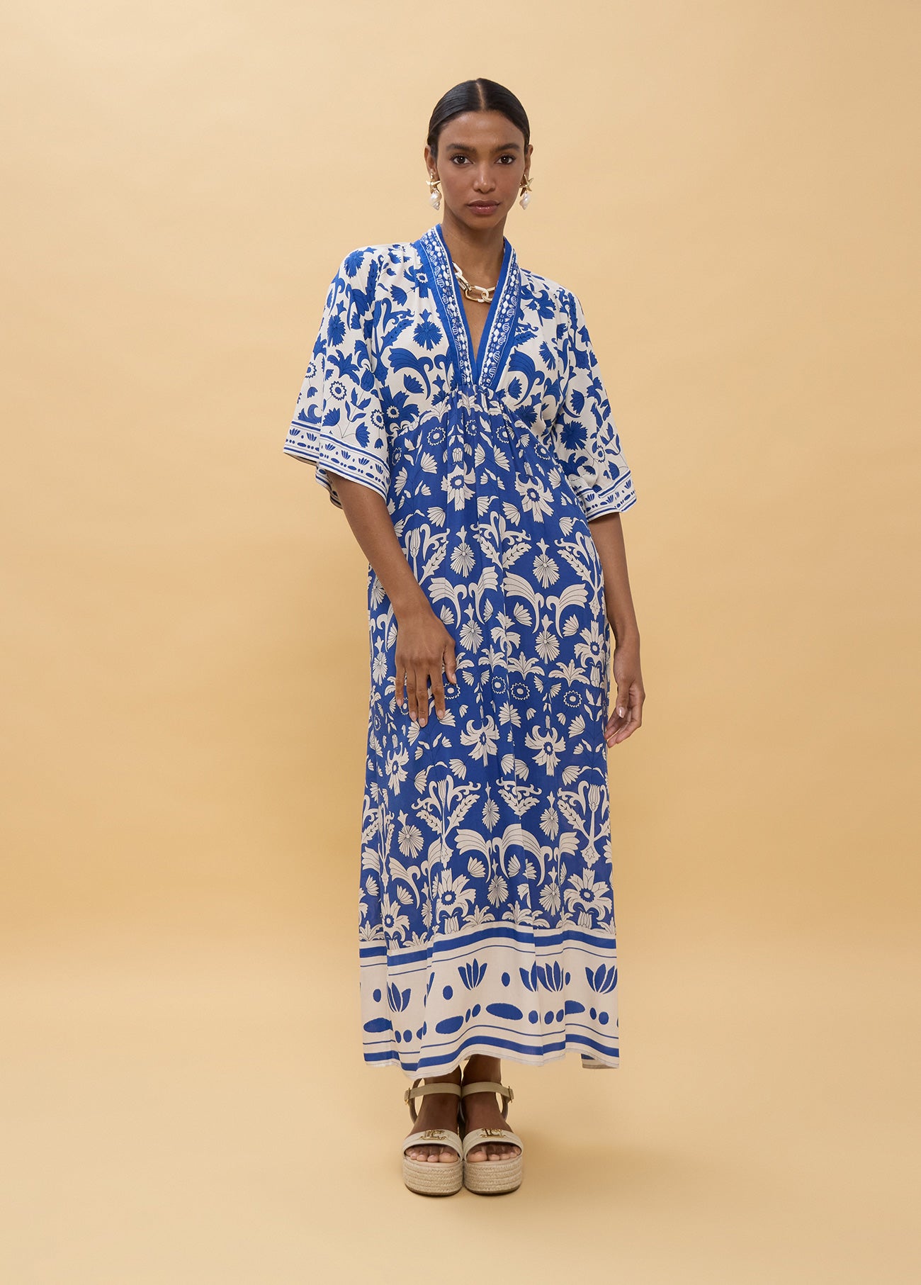 Long Sleeve Geometric Print Dress