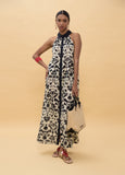 Contrast Floral Print Dress