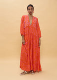 Long Sleeve Printed Maxi Dress