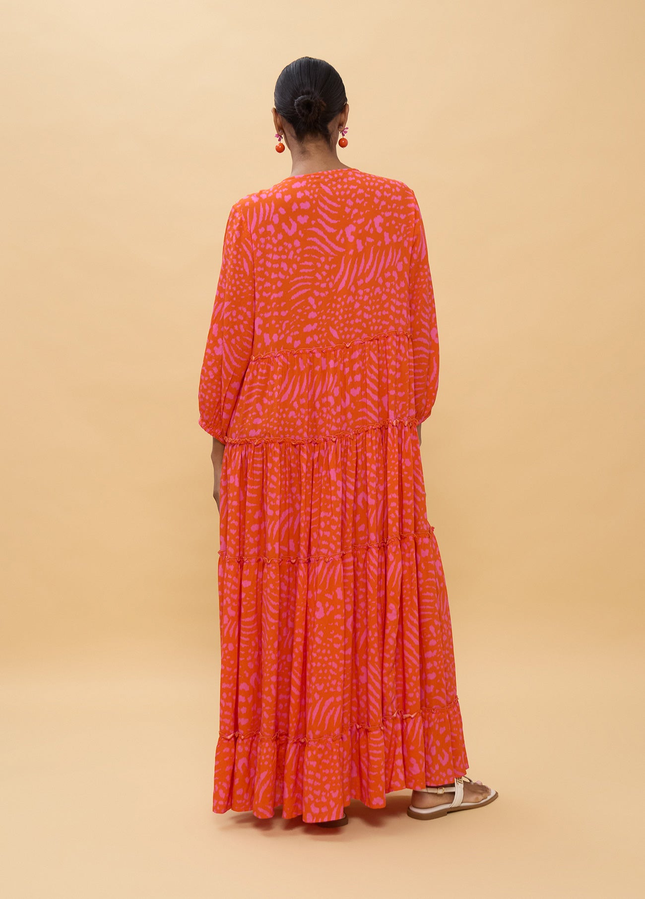Long Sleeve Printed Maxi Dress