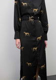 Leopard Print Satin Dress