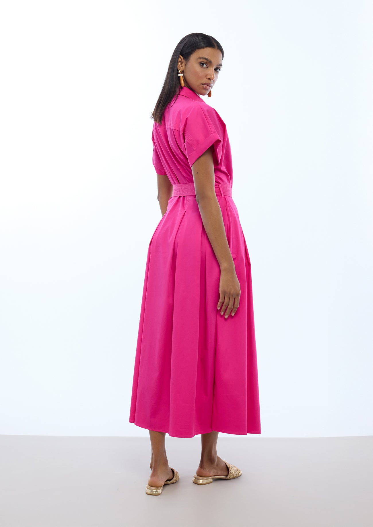 Midi Dress with A-Line Skirt