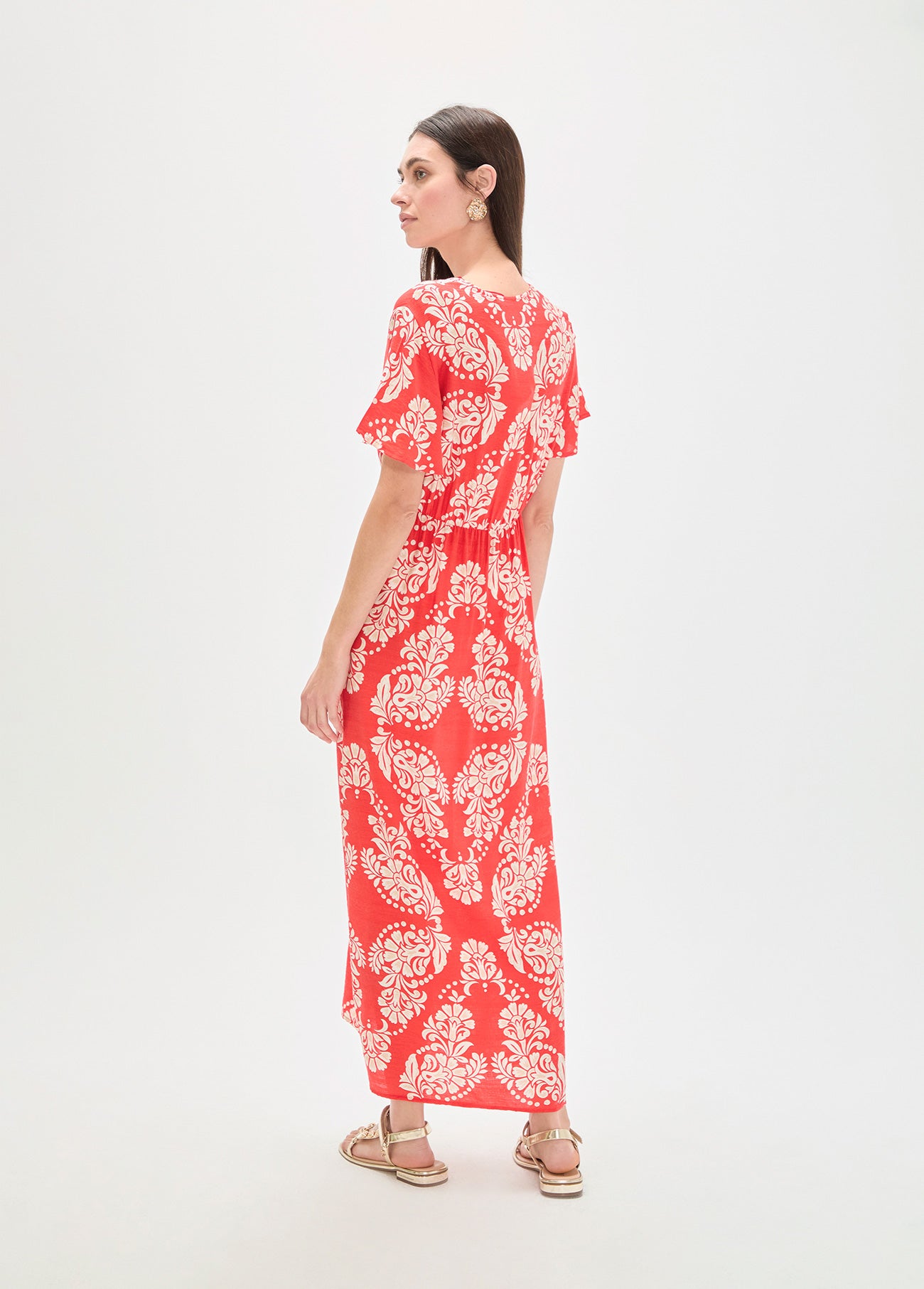 V-Neck Paisley Dress