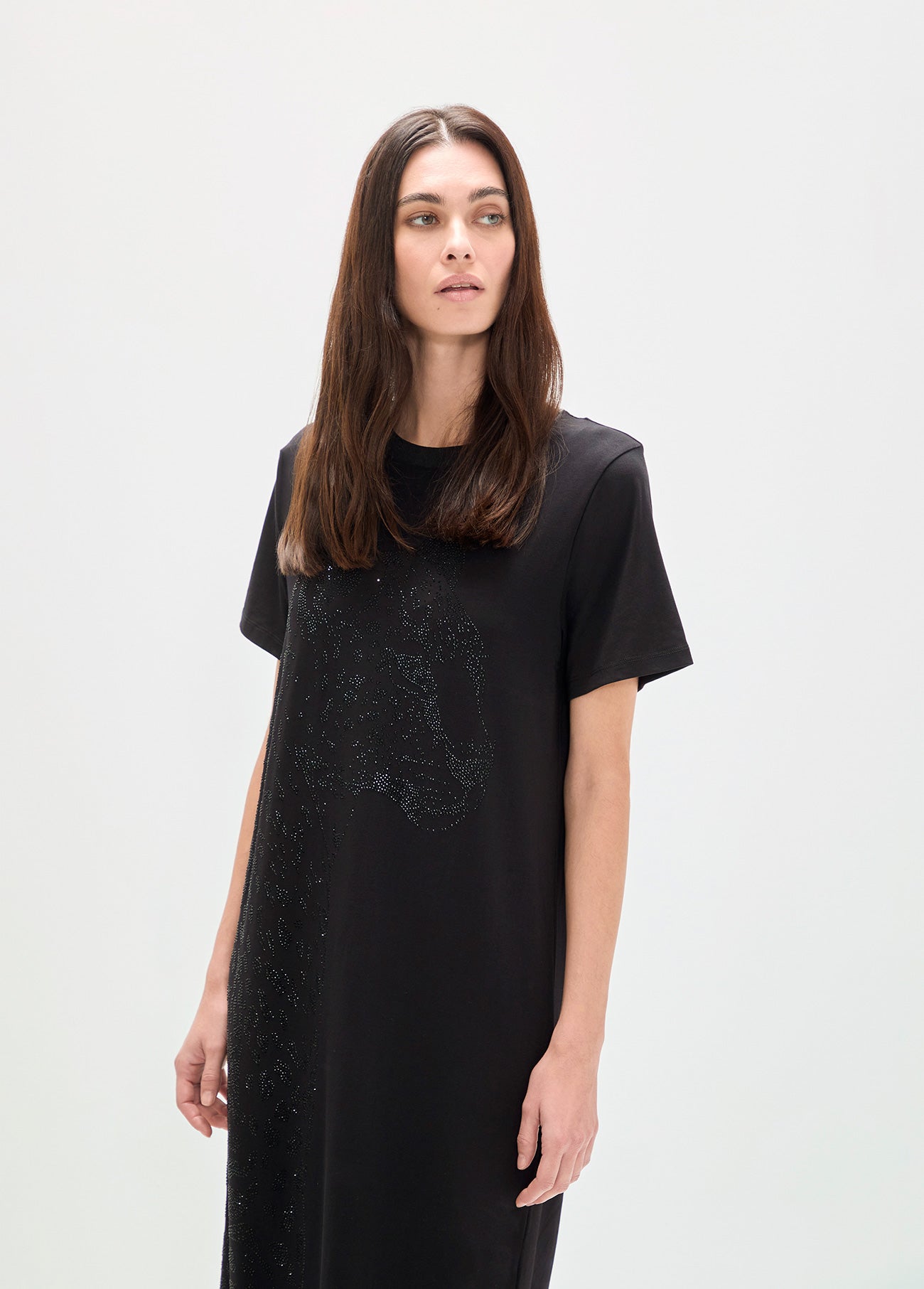 Animal Print Dress with Strass