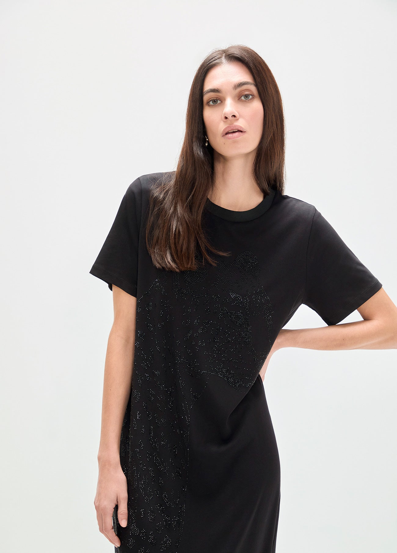 Animal Print Dress with Strass