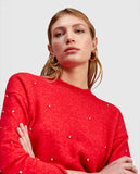 Sweater with crystal details