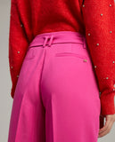 Wide-leg trousers with belt