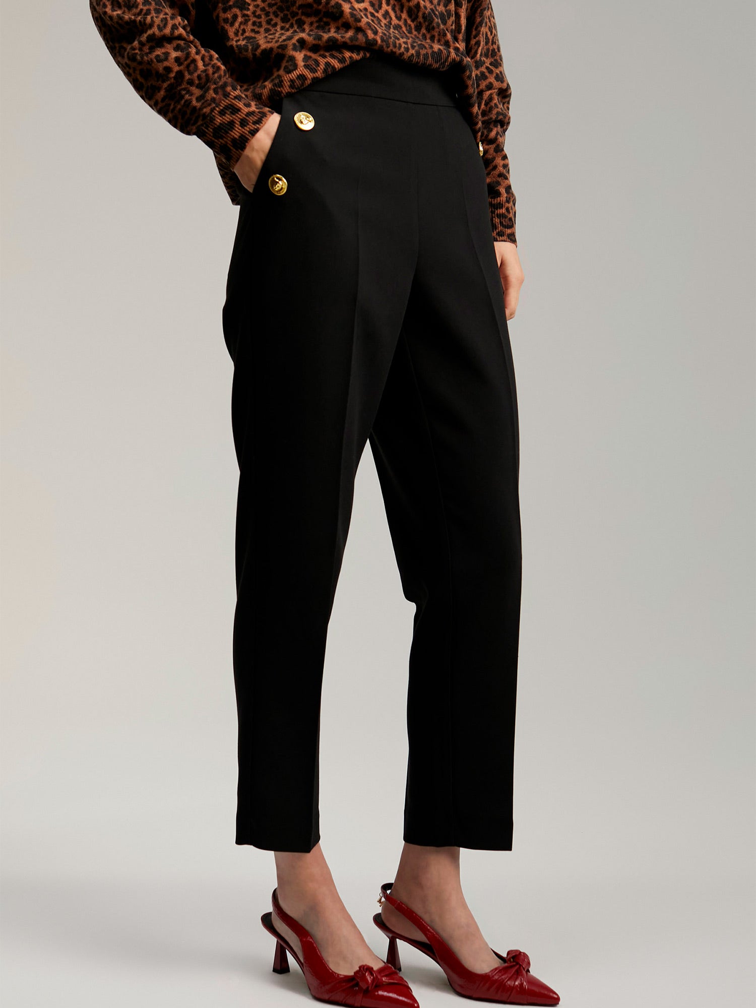 Button detail trousers