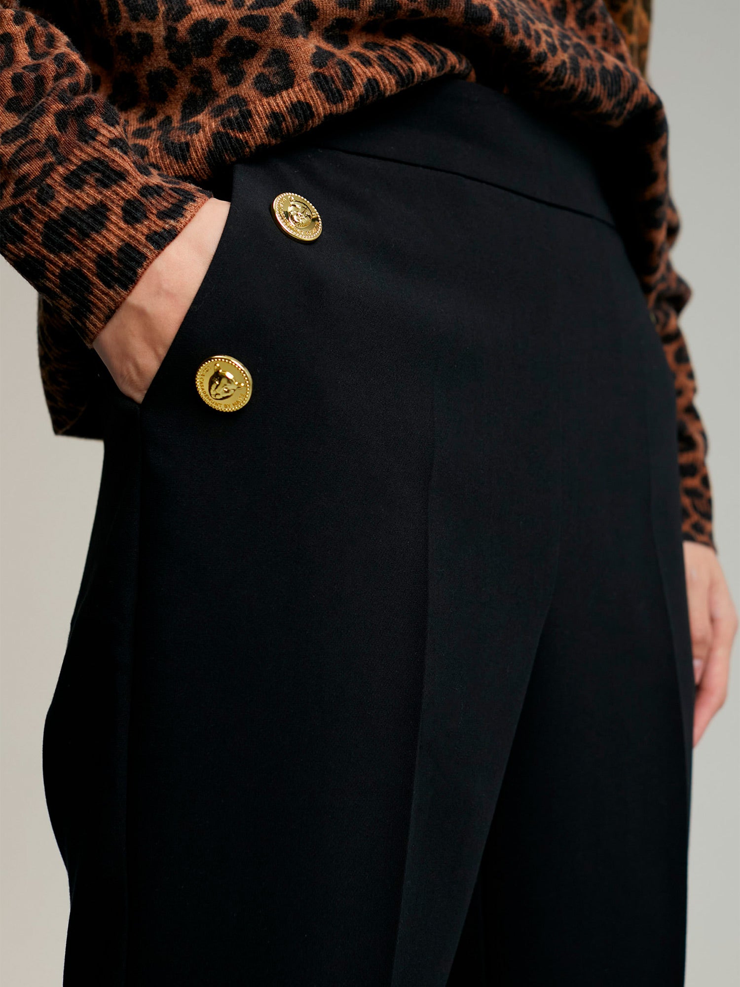 Button detail trousers