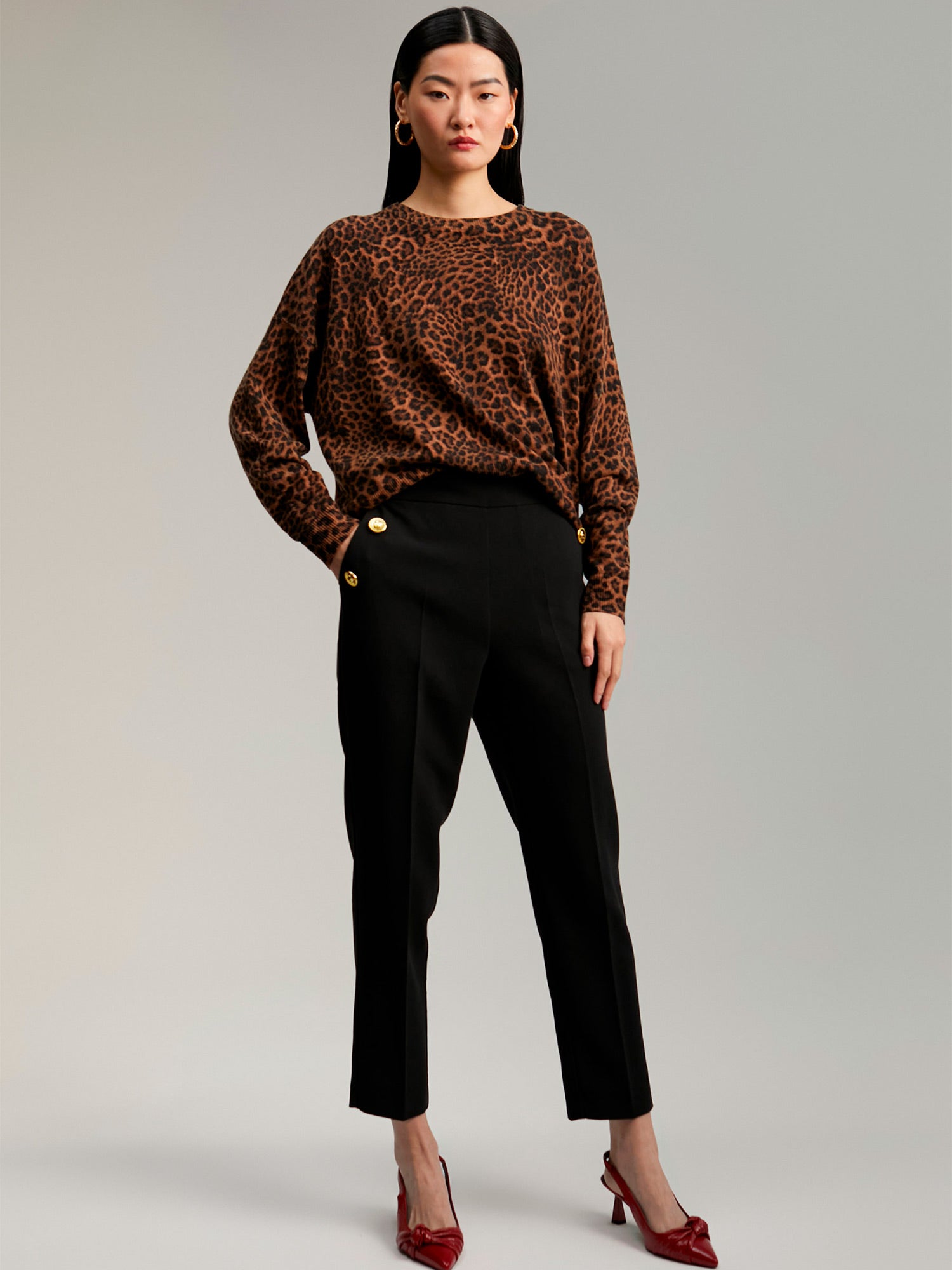 Button detail trousers