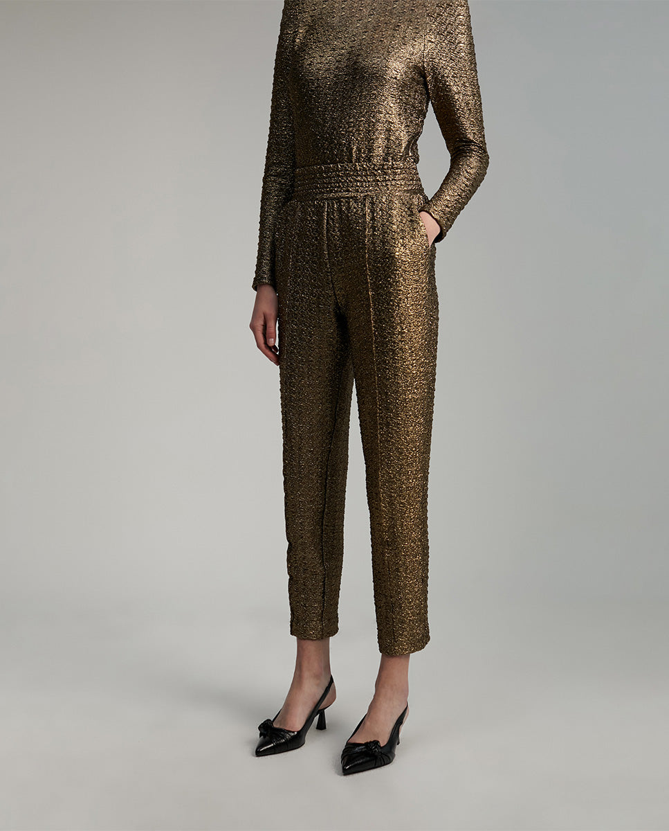 Gold-toned jogging trousers