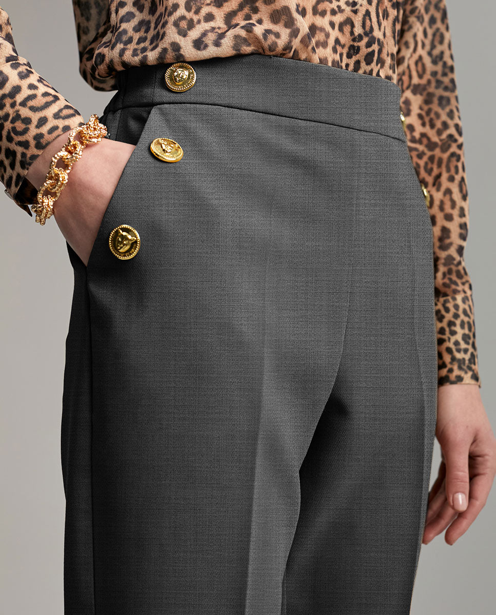 Button detail trousers