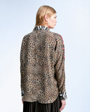 Combined animal print shirt