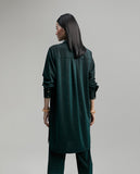 Long shimmer knit oversized blouse