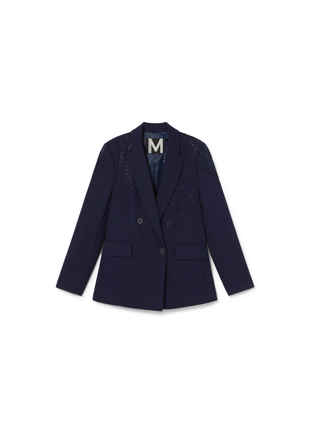 Knit Blazer with Shoulder Strass Detail