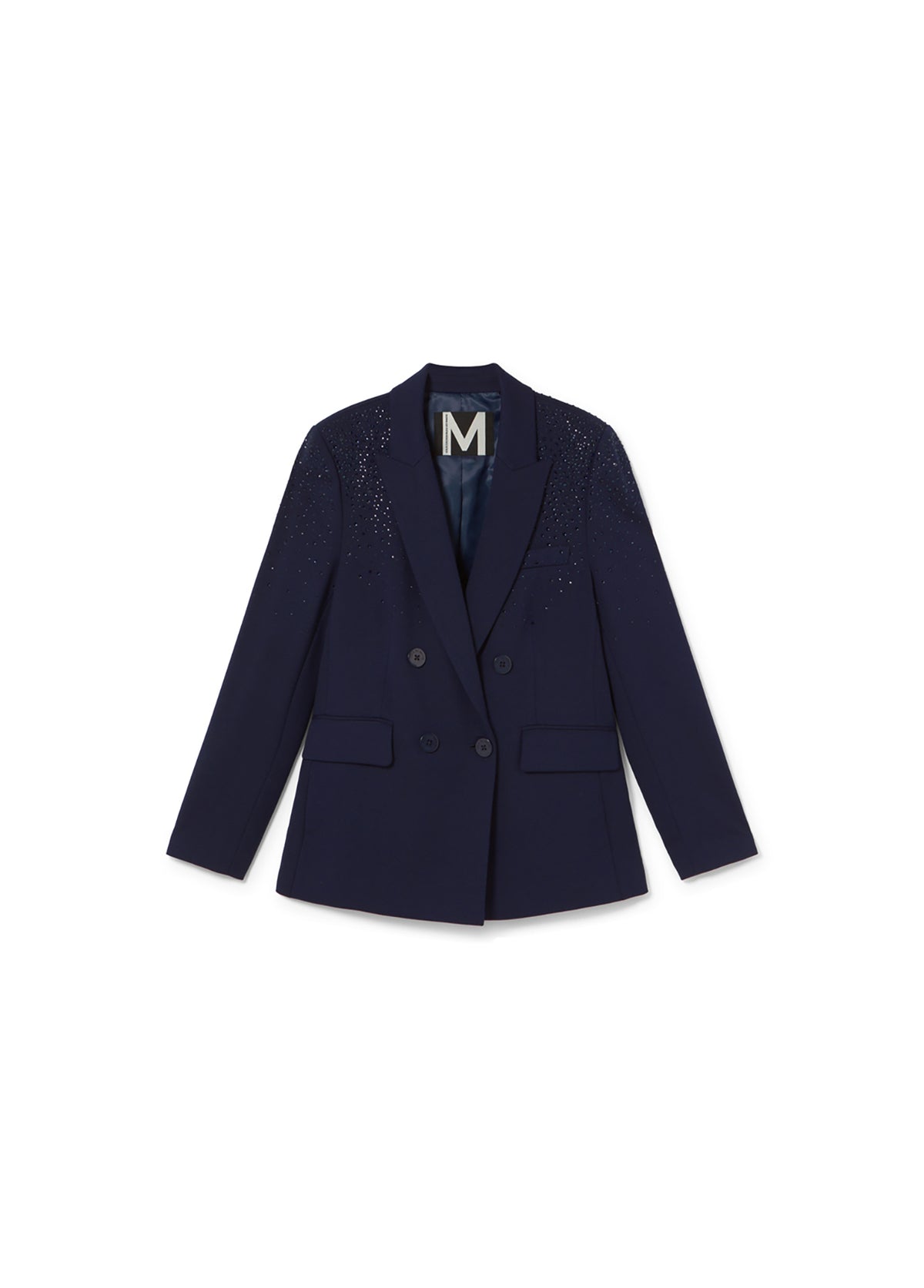 Knit Blazer with Shoulder Strass Detail