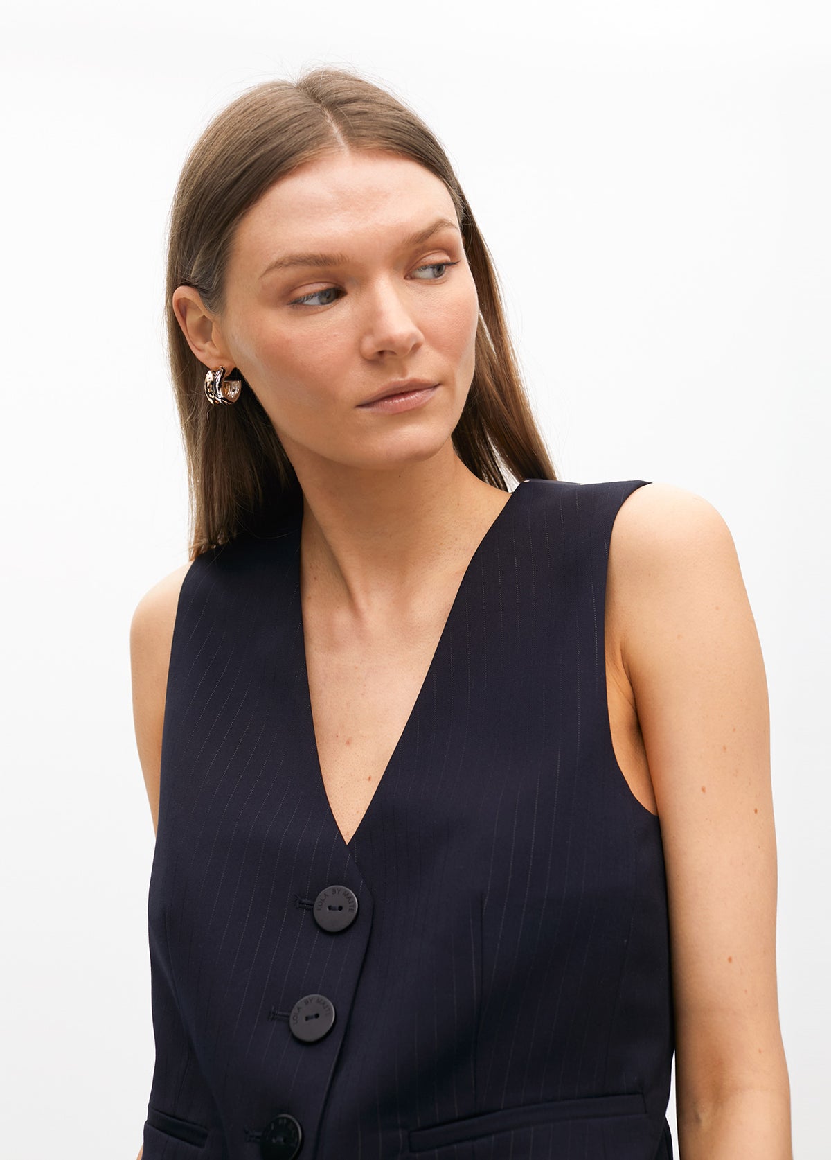 Pinstripe Tailored Vest