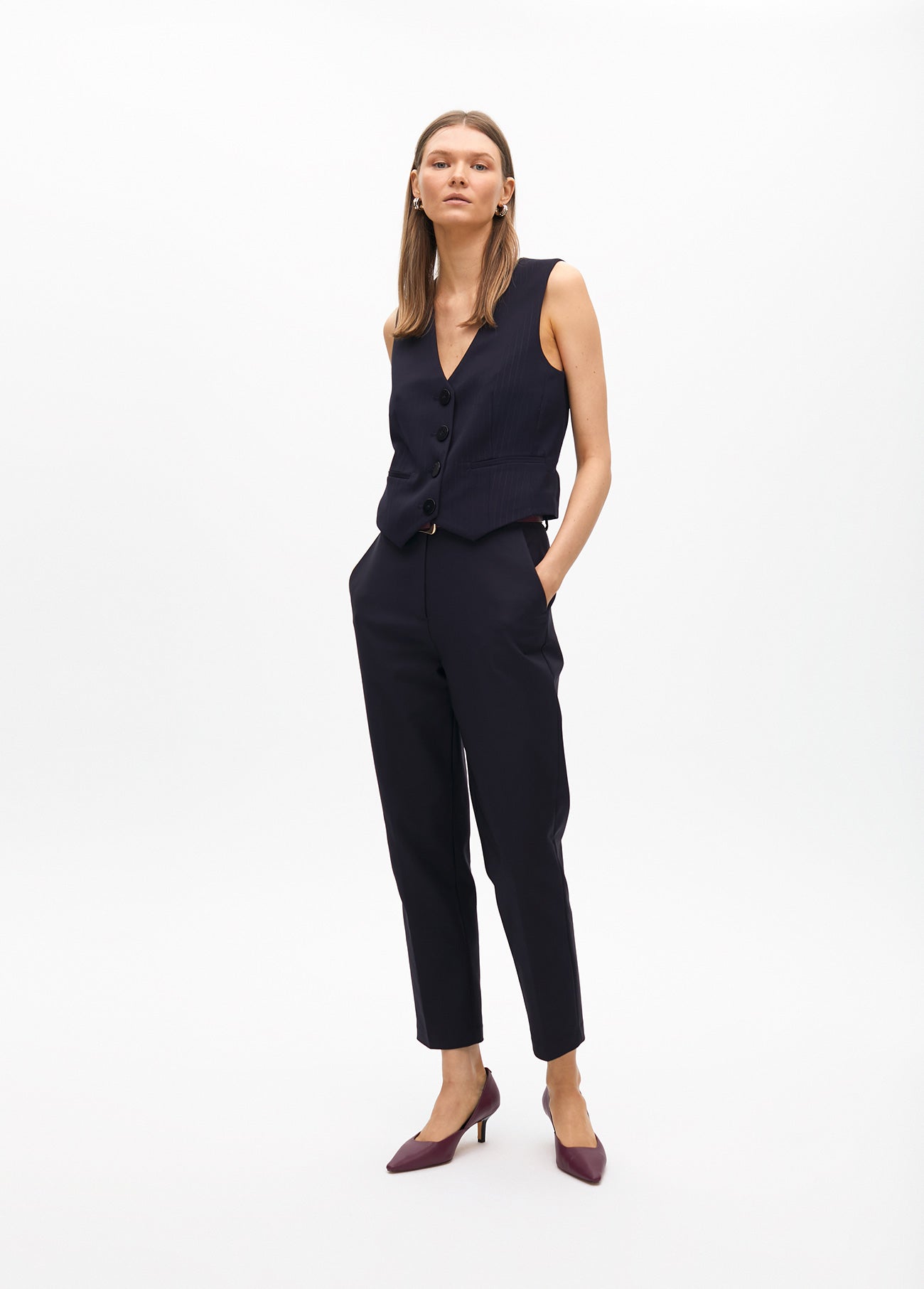 Pinstripe Tailored Vest