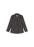 Pinstripe Blazer with Jewel Detail on Lapel