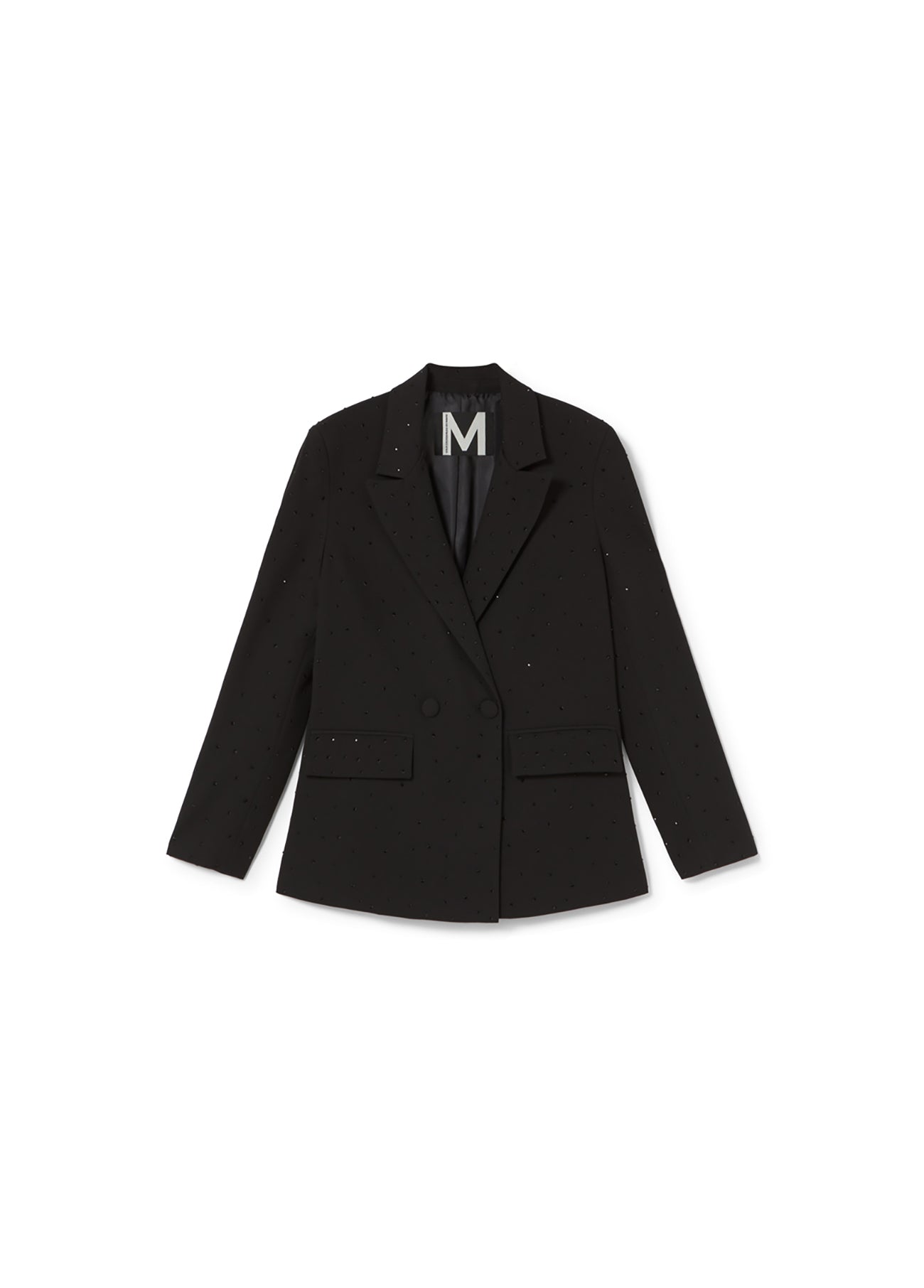 Straight Blazer with Rhinestone Double Breasted