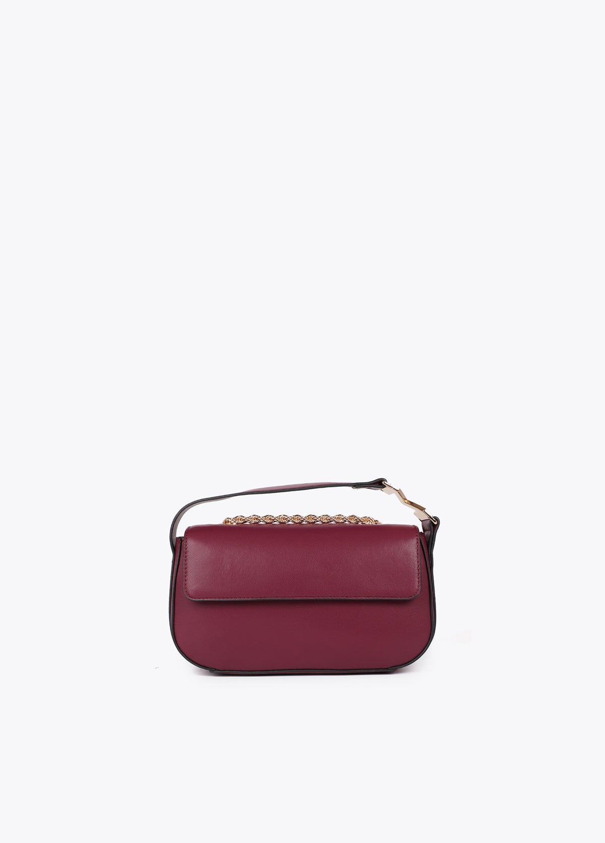 Faux Leather Flap Crossbody with M Logo on Handle