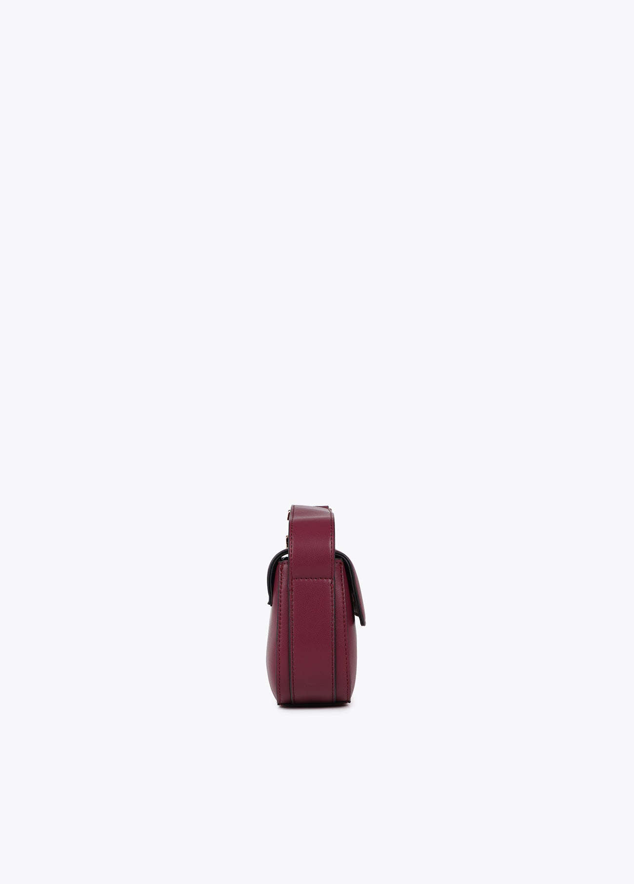 Faux Leather Flap Crossbody with M Logo on Handle