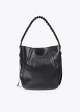 Braided Handle Faux Leather Shopper