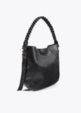 Braided Handle Faux Leather Shopper
