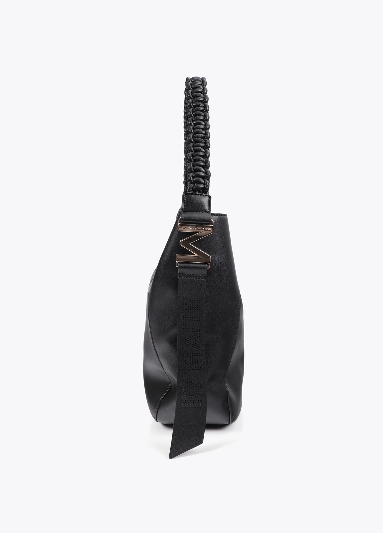 Braided Handle Faux Leather Shopper