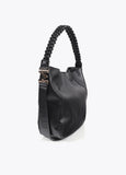 Braided Handle Faux Leather Shopper