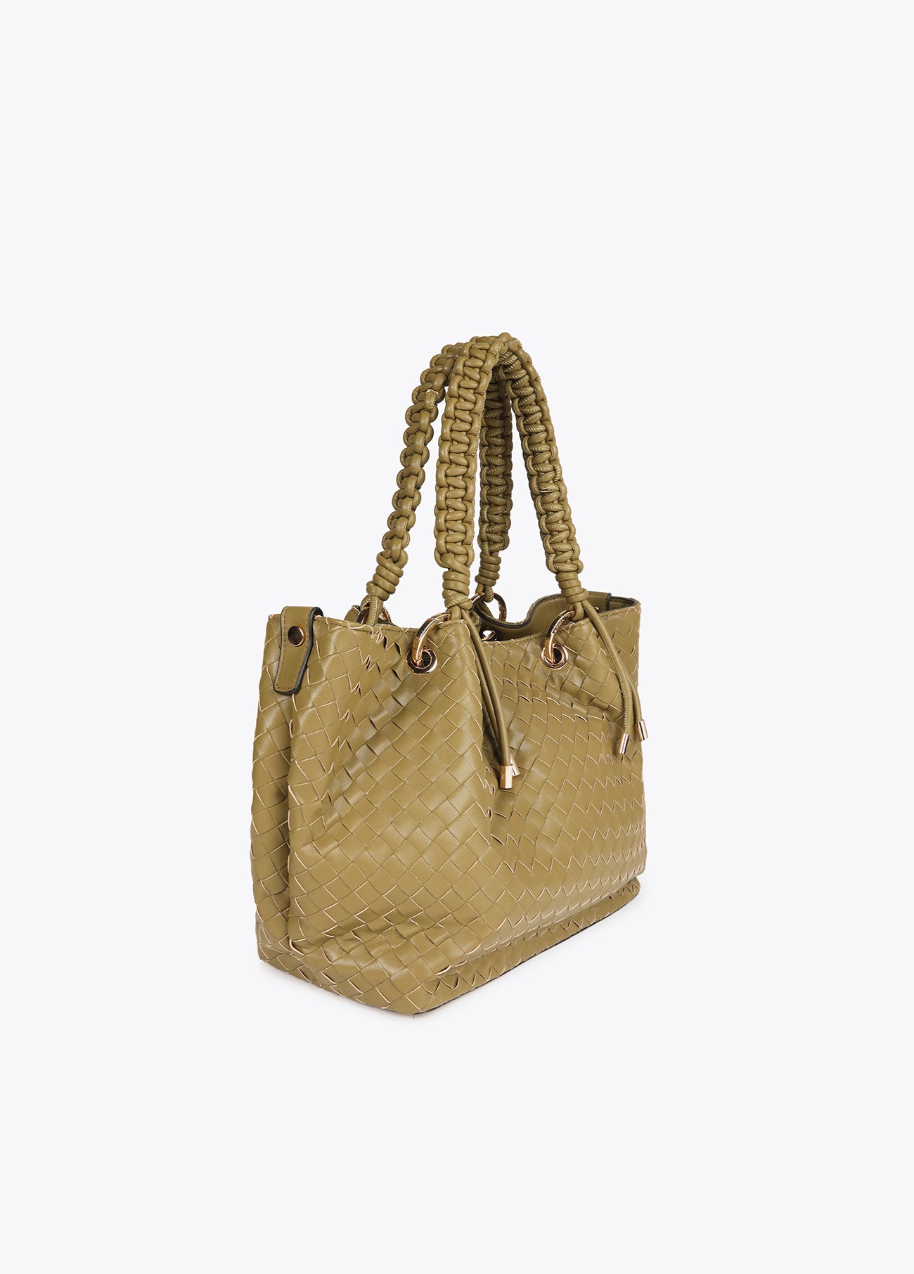 Braided Faux Leather Shopper
