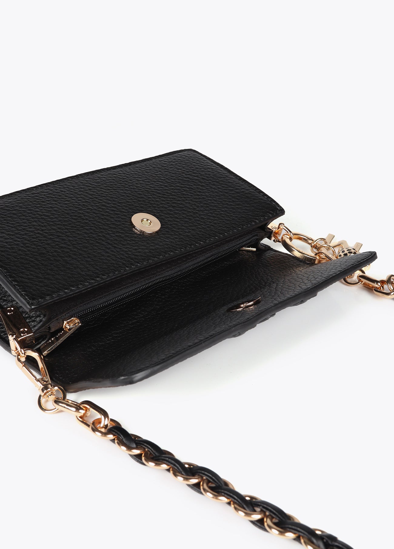 Embossed Faux Leather Baguette Crossbody
