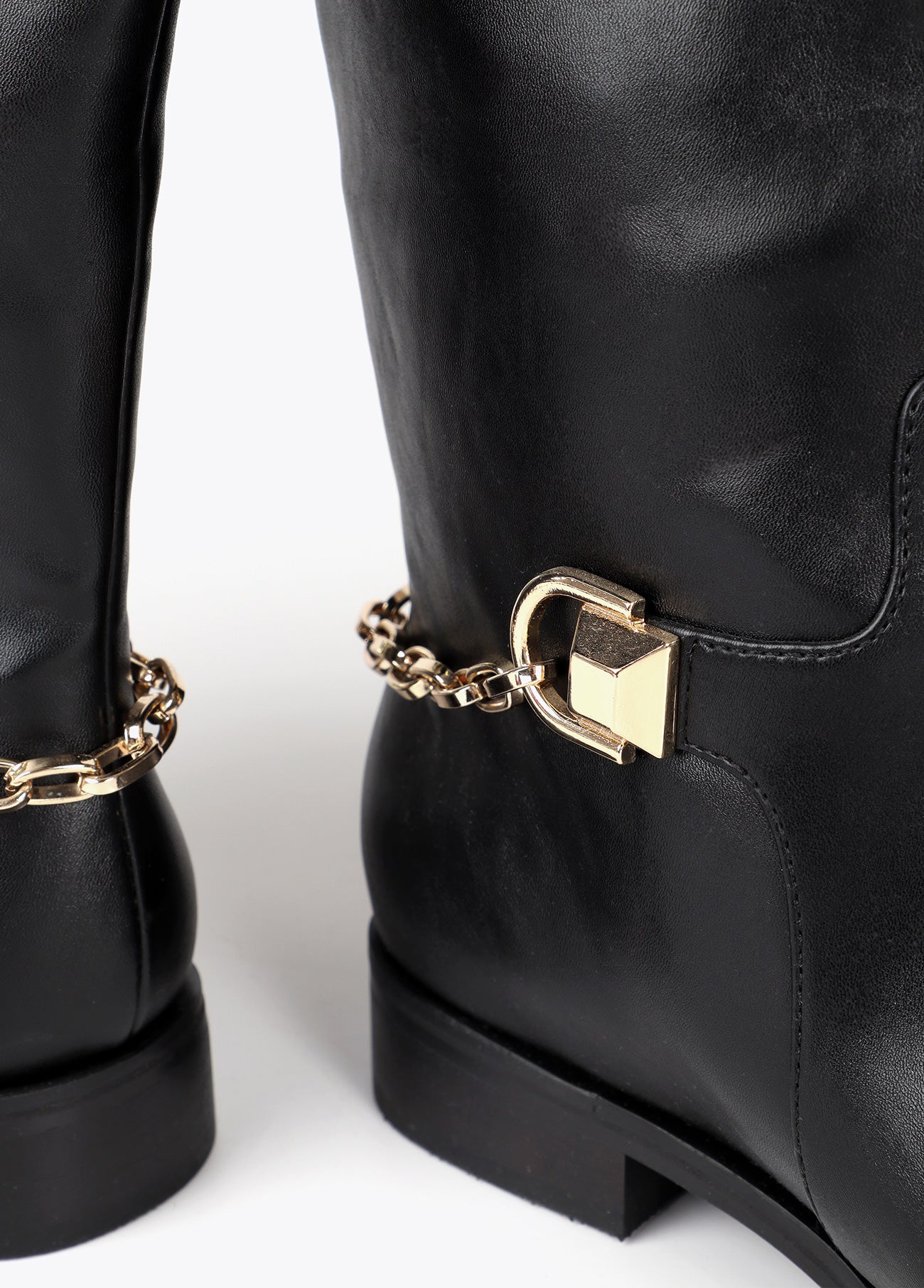 High Boot with Rear Chain Detail